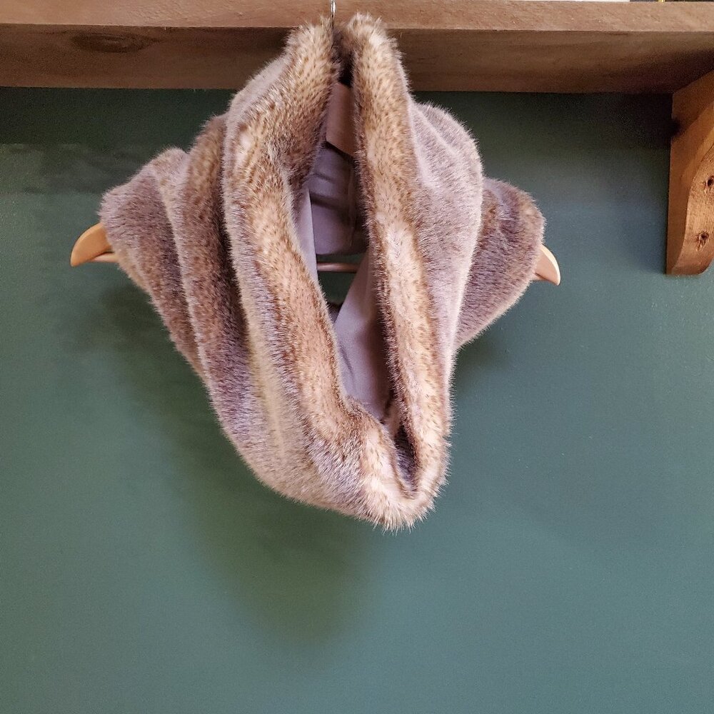 Indigo | Faux Fur Cowl Neck Scarf